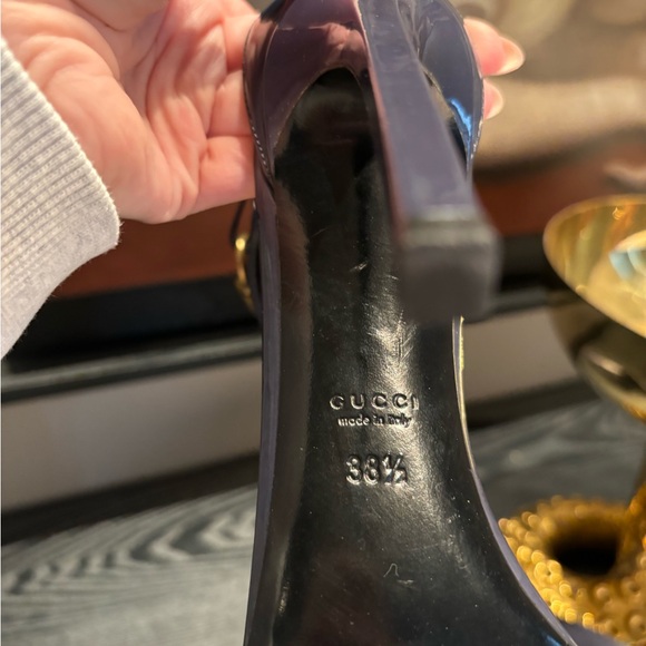 Gucci Leather Ankle Cuff "Ursula" Sandal navy - Picture 7 of 8